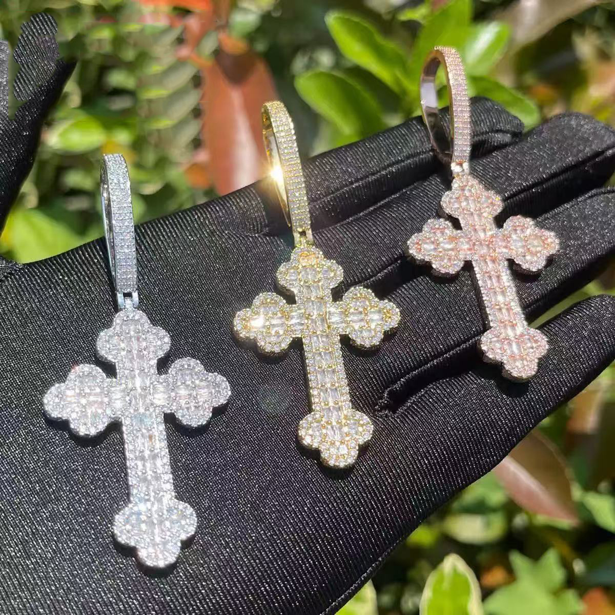 Mens Punk Style Hip Hop Jewelry Custom 925 Sterling Silver Vvs Baguette Moissanite Diamond Bling Letter Name Pendant