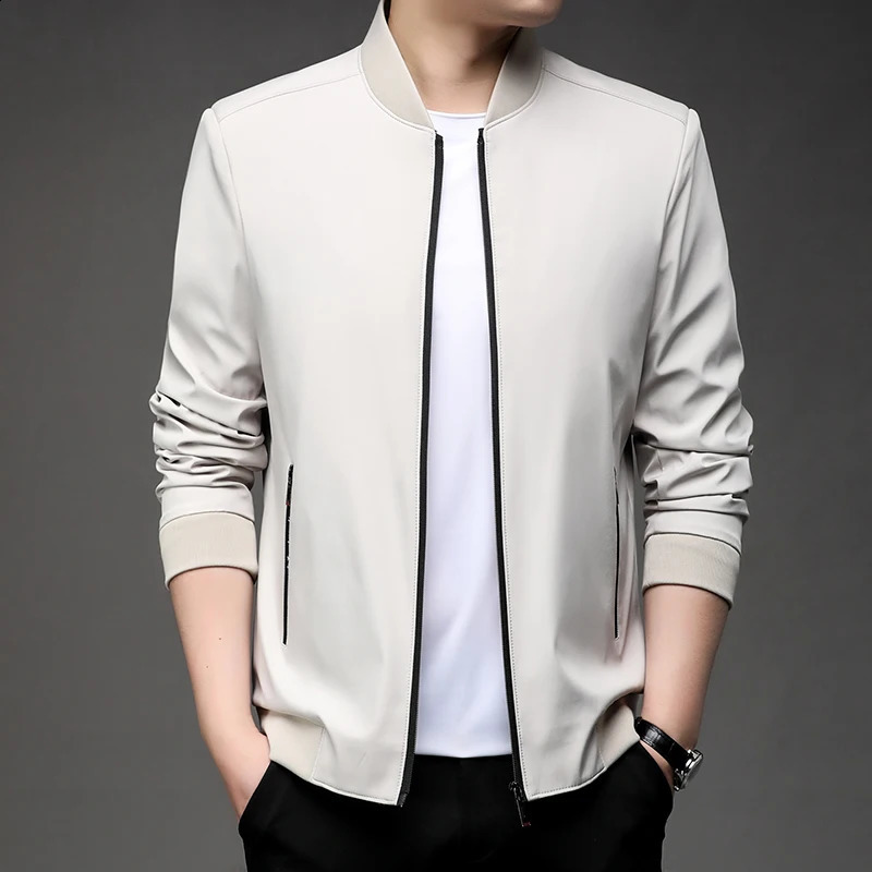 High Quality Fashion Handsome Spring Baseball Collar Business Casual Jacket Mens Spring Jacket Dad Jacket M-5XL 250411