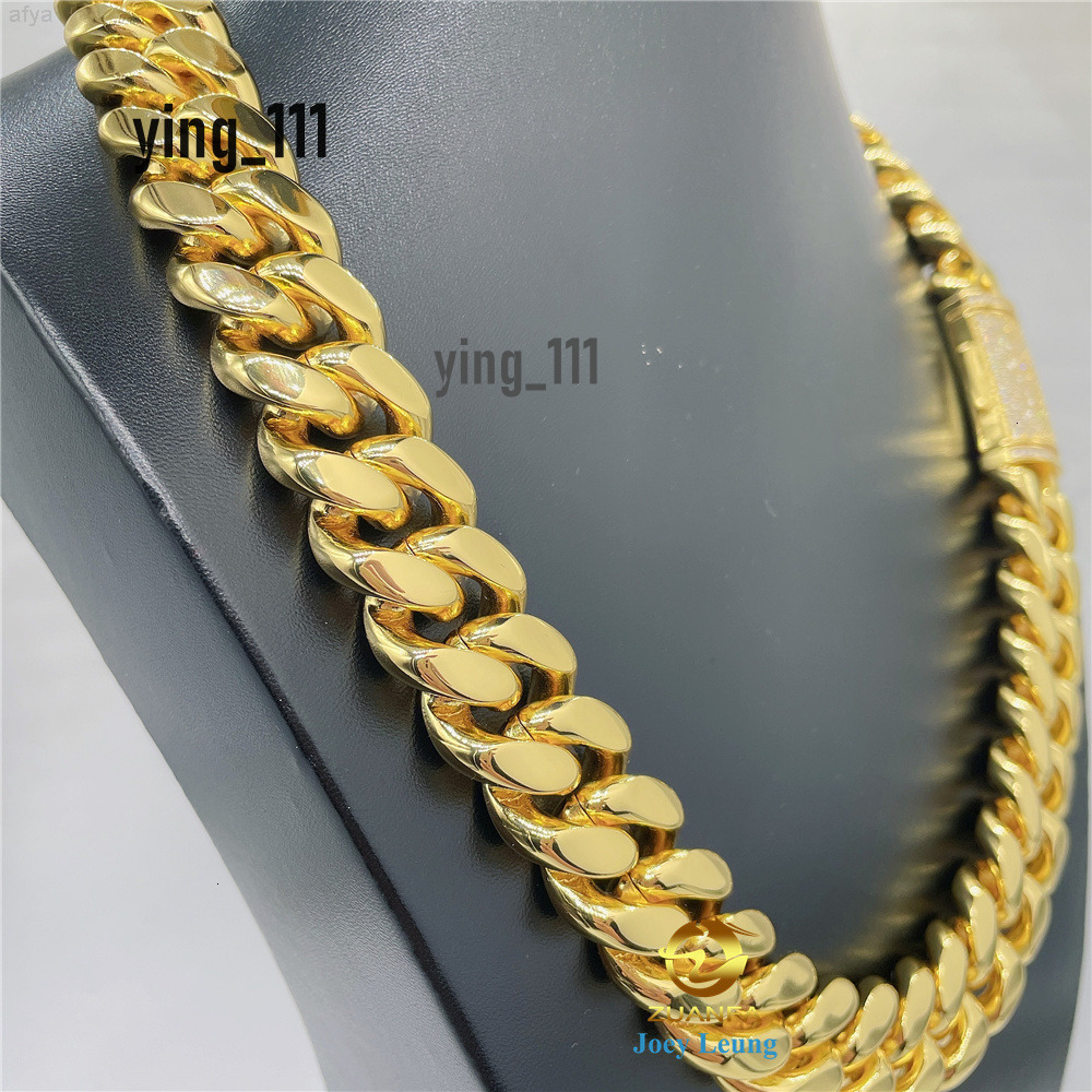 Hip Hop Jewelry Stainless Steel Chain Vvs Moissanite Diamond Lock Cuban Link Necklace