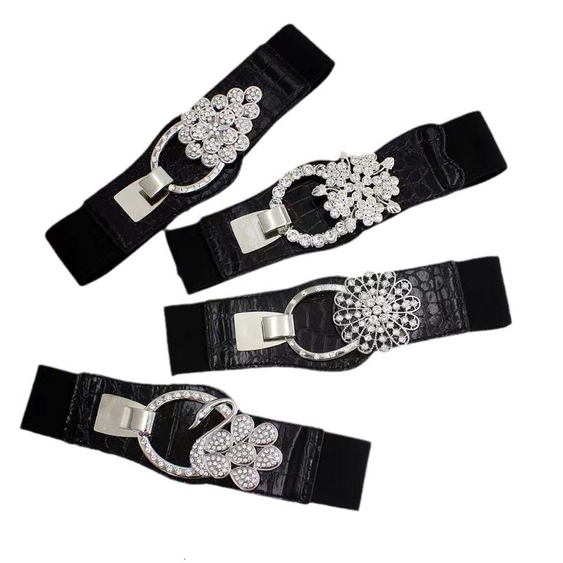 Down jacket belt, women's belt with dia waist, wide decorative skirt, elastic rhie outer waistband, black waist seal