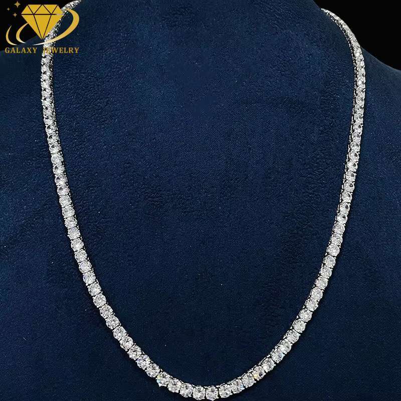 5MM Fashion Necklace Jewelry 925 Silver VVS Moissanite Diamond Tennis Chain Bracelet For Men Women