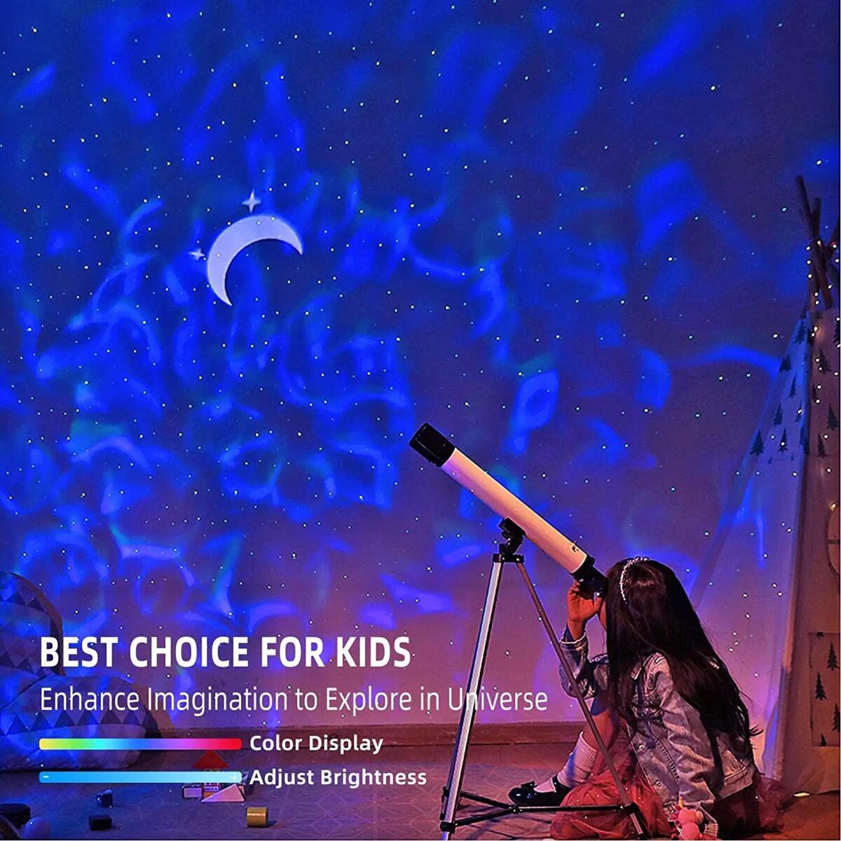 FL- Voice-controlled Moon Star Light intelligent APP control night light can rotate LED projector light, companion sleep to help sleep night light,
