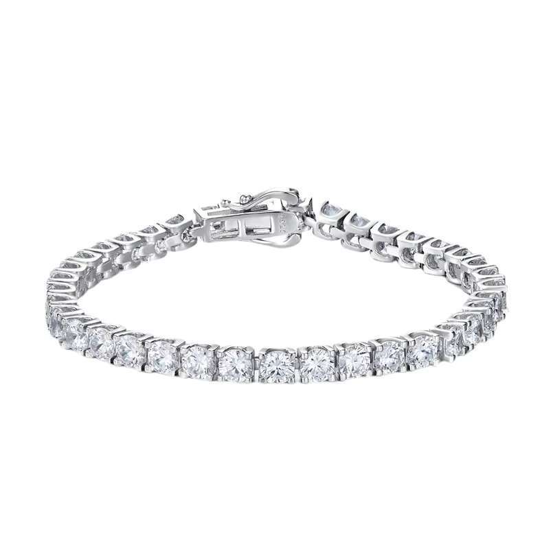 Toderi Jewelry Factory Luxury Jewelry S925 Sterling Silver Bracelet With 4mm Cubic Moissaniteia Moissanite 14K Gold Plated Tennis Bracelet