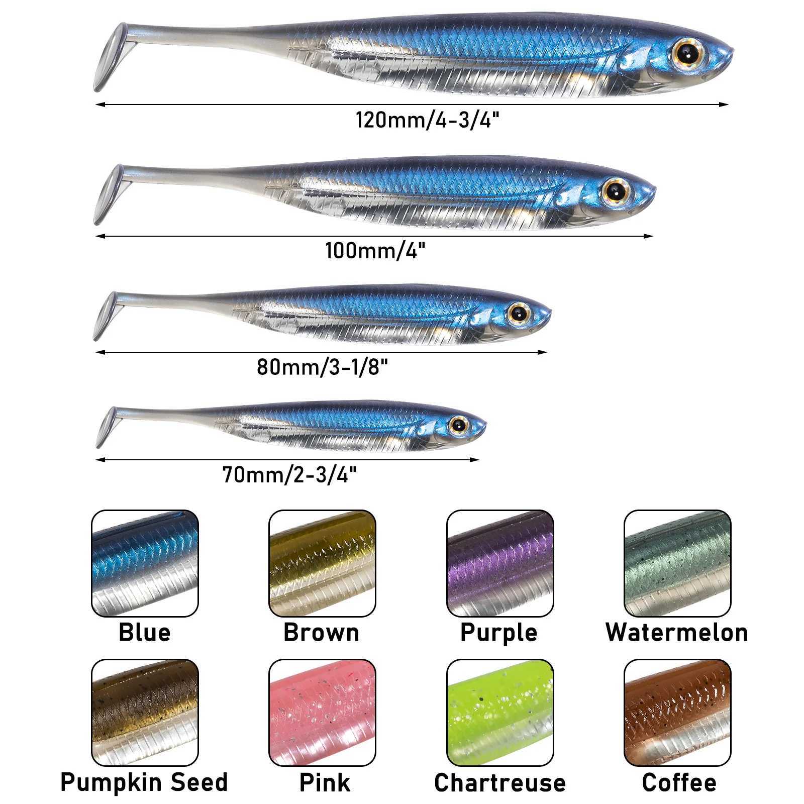 Dr.Fish 5/6pcs Fishing Soft Plastic Lures Silicone Bait Paddle Tail Shad Worm Swimbaits Freshwater Bass Trout 70mm 80mm 100mm Z250411