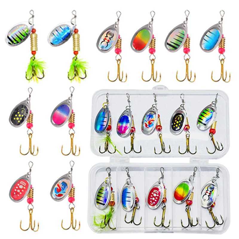 New 10PCS/Box Metal Spoon Spinner Fishing Lure Set Spoonbait Crankbaits Fishing Wobblers for Pike Crochet Kit Artificial Bait Z250411