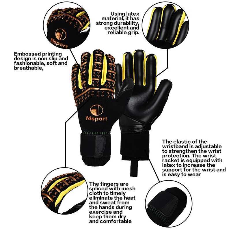 High quality football gloves goalkeeper thick latex protection goalkeeper football wristband gloves for teenagersXJ250412