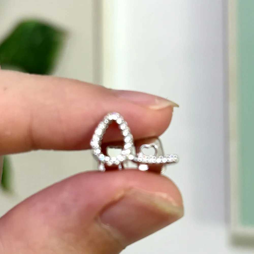 RACHELZ Gold Silver Horizontal Rod Hollow Flame Zircon Teeth Matte Hip Hop CZ Stone Teeth Matte W250412