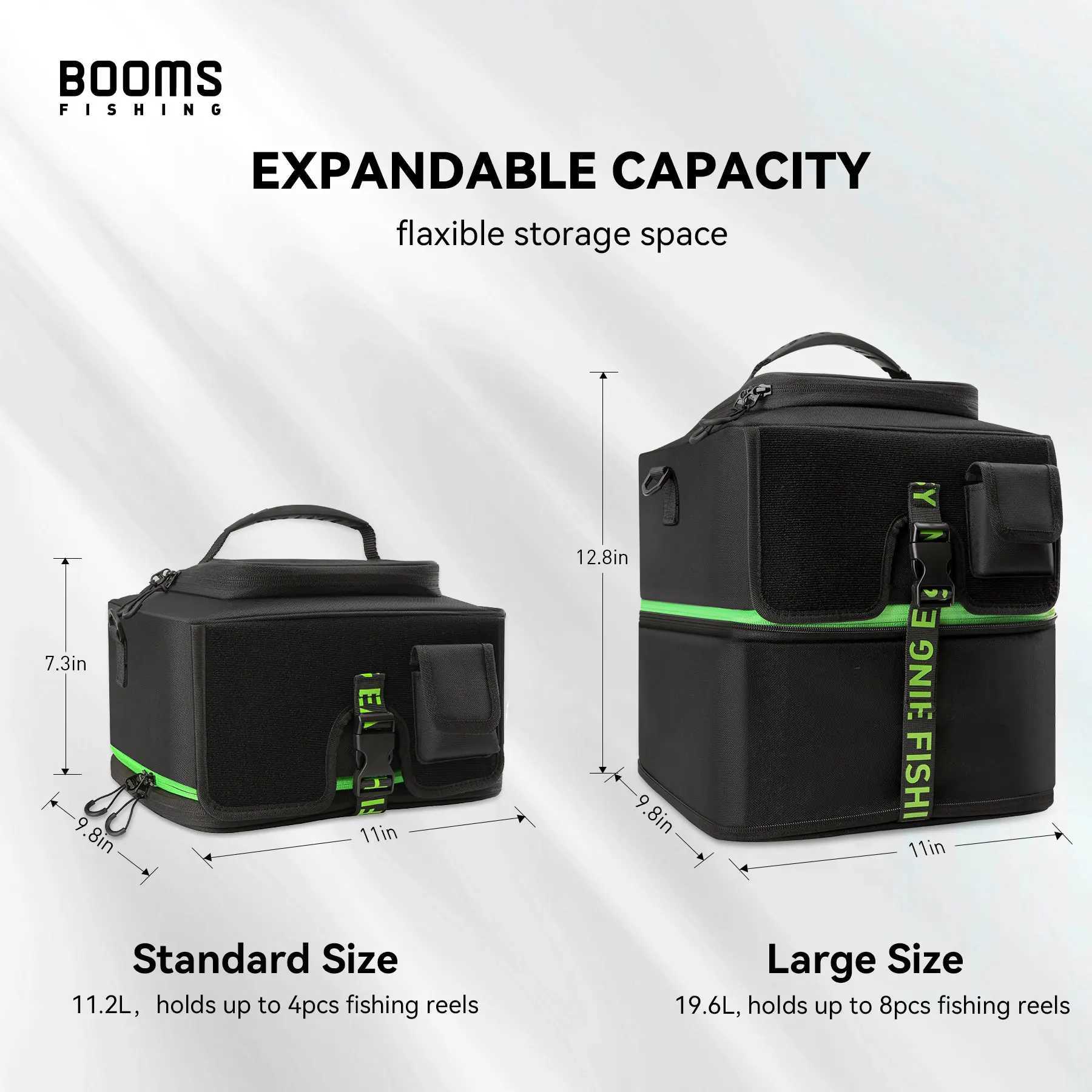 Booms Fishing RC4 Fishing Bag Multifunction Large Capacity 28*25*18.5cm Tackle Waist Bag Utility Storage Fishing Lures Bag Z250411