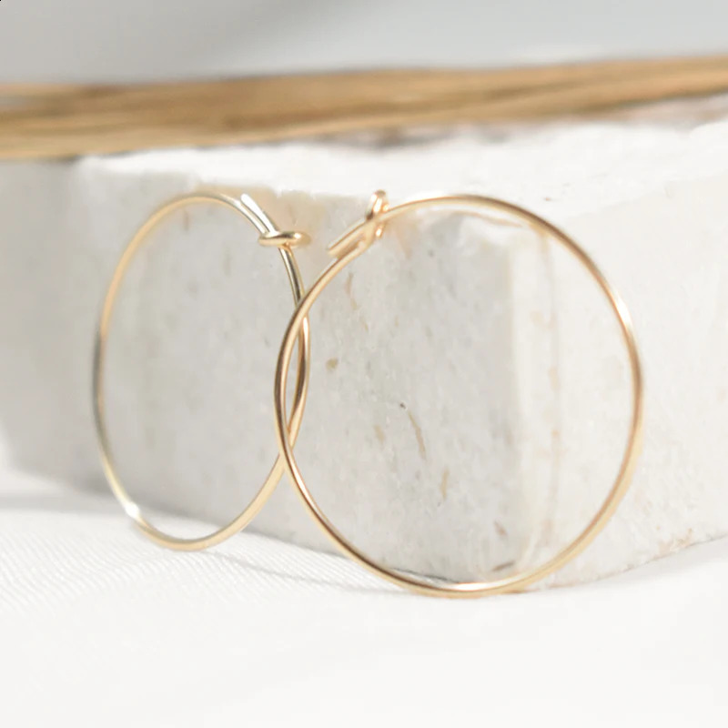14K Gold Filled Sparkling Ring Earrings Gold Jewelry Gold Ring Earrings Brincos Pendientes Oorbelen Boho Womens Earrings 250409