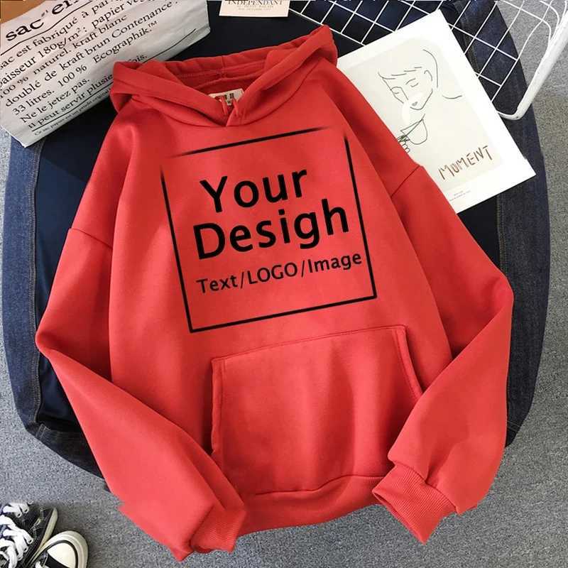 POD customization Womens Customized Printed DIY Text Image Hoodie Personalized Hooded Sweatshirt for Unisex Anime HoodieT251112