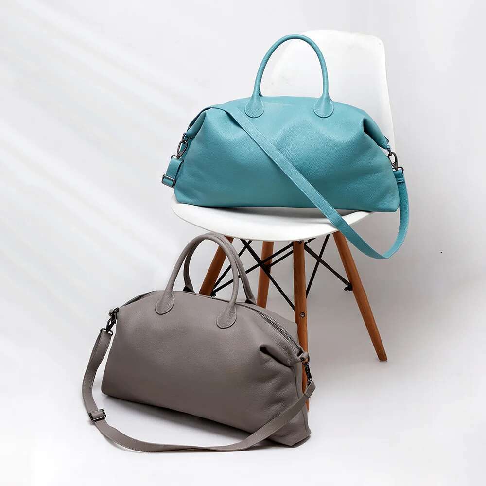 Designer Bag Genuine Leather 50Cm Tote 2025 Classic Capacity European American Boarding Trip Large Bag Head Layer Cowhide Handbag