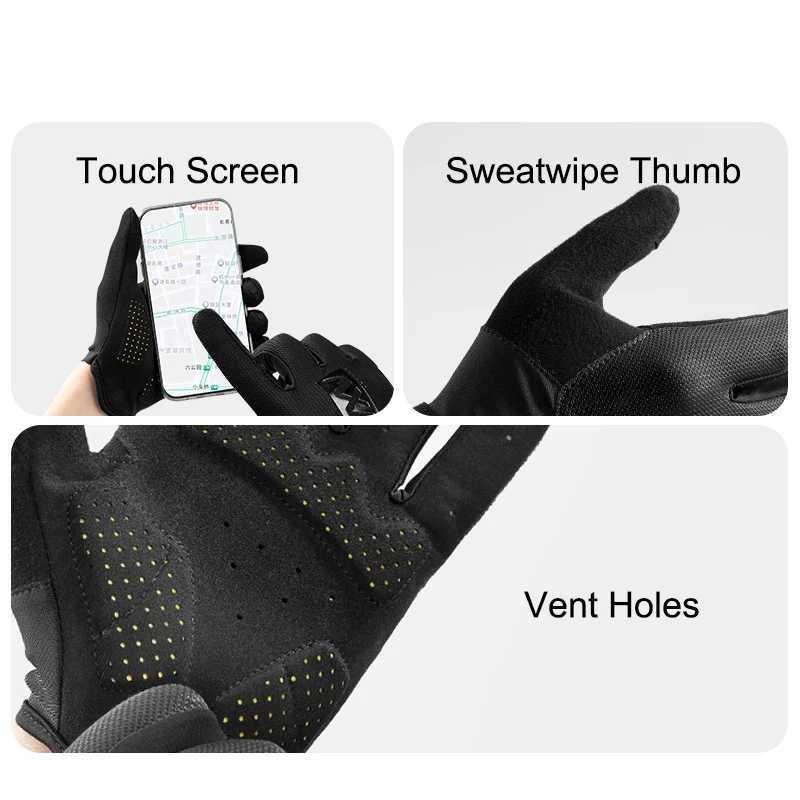 VXW Cycling Gloves Summer Outdoor Breathable Full Finger Touch Screen MTB Road Bike Gloves Non-Slip Shockproof Mountain BicycleC250412