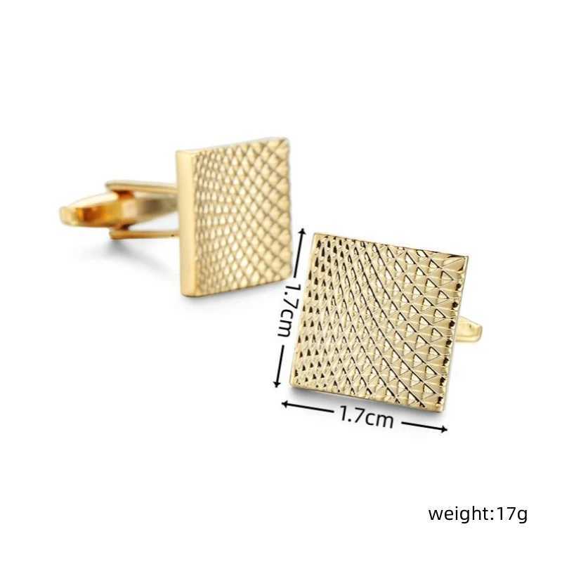Mens French shirt cufflinks high-end sleeves nails classic square pattern cuff buttons business set accessories jewelryT250412