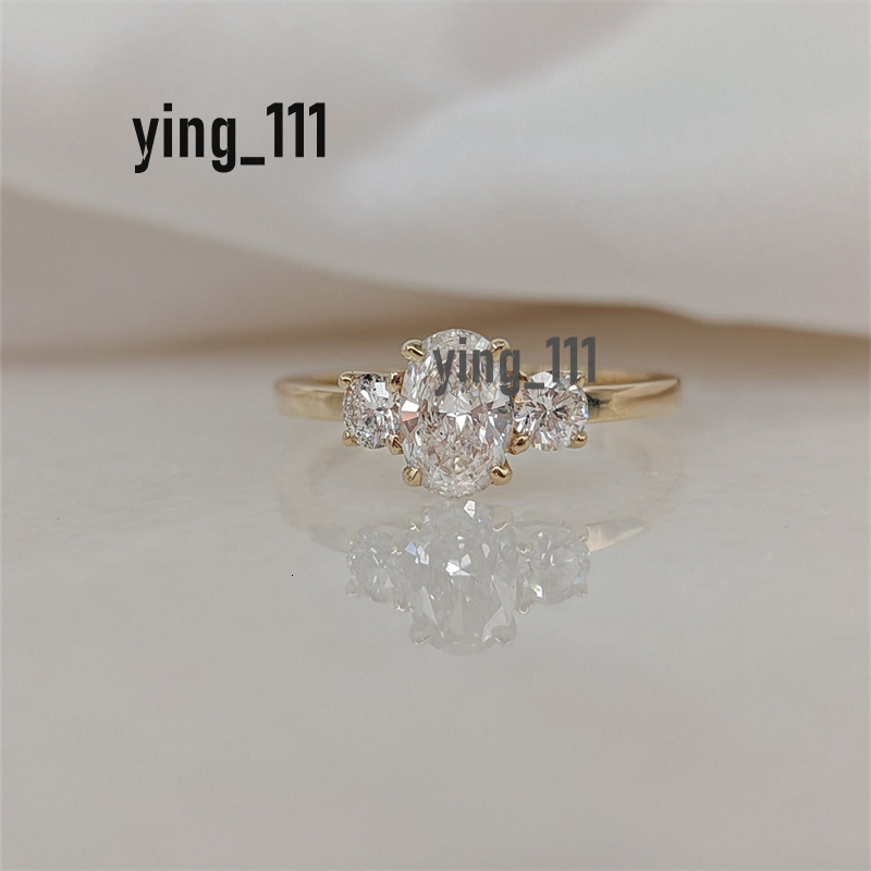 Jewelry 0.7 Carat Oval CVD HPHT Lab Grown Diamond Engagement Ring 14K White Gold With Round Side Stone Wedding Gold Ring For Women