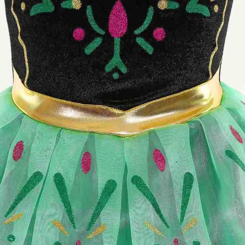 Disney Disney Frozen Dress Girl Green Fancy Birthday Party Dress Childrens Role Play Anna Princess Dress Carnival Party Childrens DressXJ250411