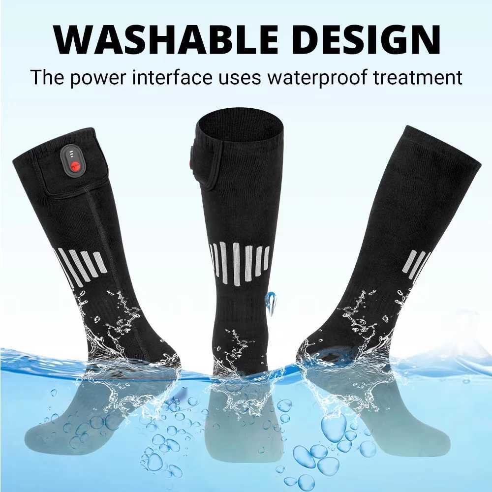 Winter Electric Heating Socks With Battery Box Rechargeable Anti-Cold Men Heated Foot Warmer Outdoor Camping Ski Sports K251111