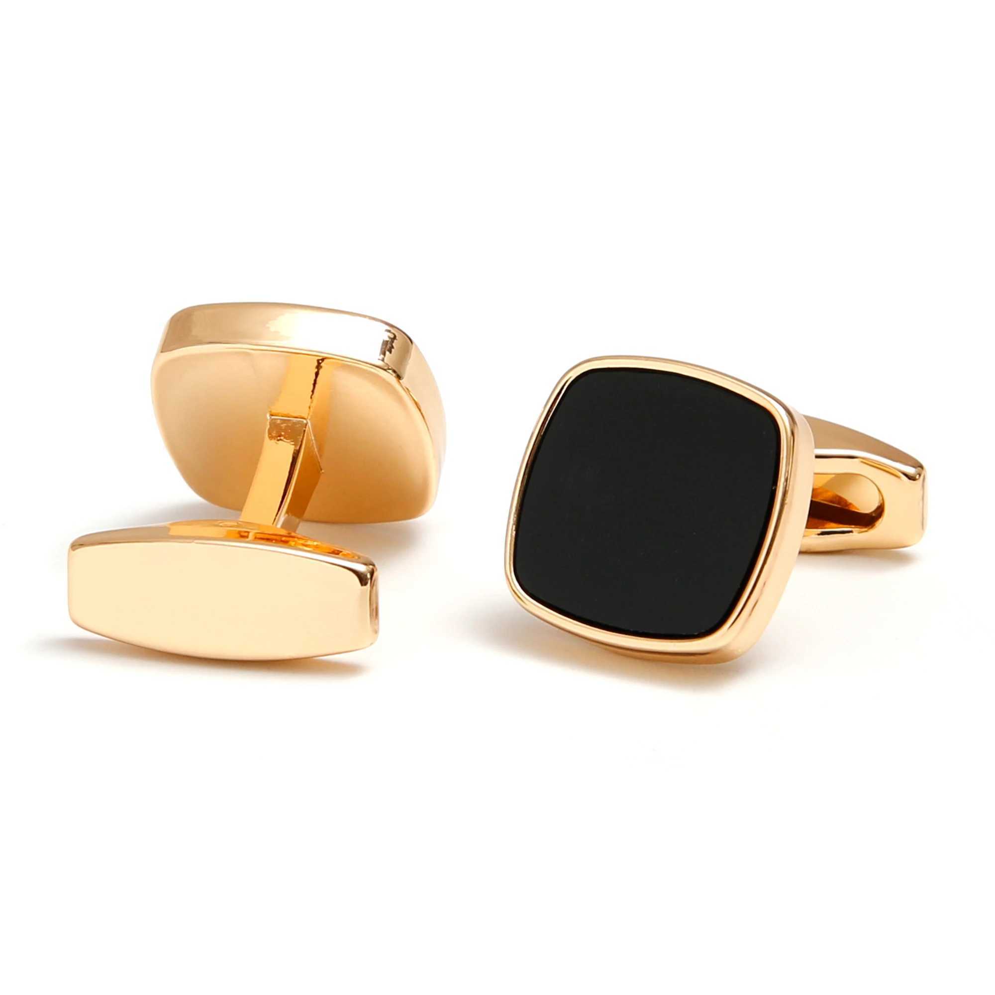Mens cufflinks 2023 TOMYE XK23010 classic casual black gold square button formal dress shirt cufflinks wedding giftT250412