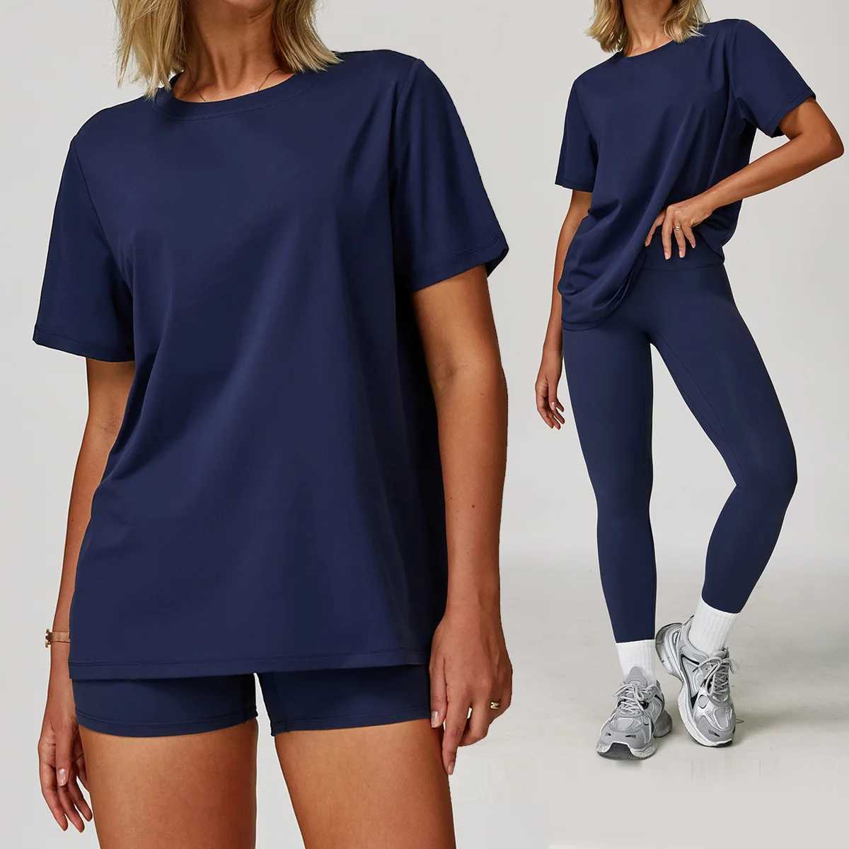 Yoga Suit 2PCS Sports Set Women Quick-Drying Gym Set Tracksuit Running Workout Short Sleeves T-shirt And Shorts Sports Clothing J251112