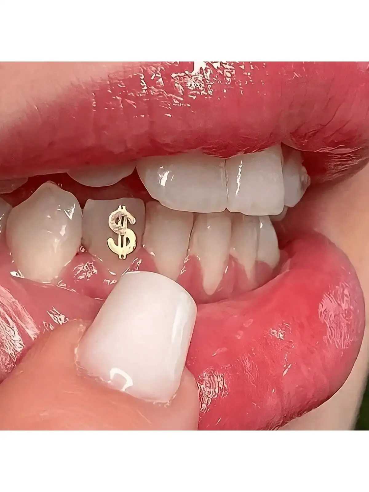 Exquisite dollar symbol teeth metal foil teeth Grilz teeth jewelry decoration alloy hip-hop style sparkling jewelry W250412