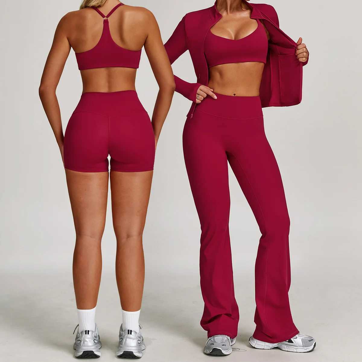 2/3PCS Yoga Suit Sports Set Women Quick-Drying Gym Set Fitness Tracksuit Running Workout Long Sleeve Sports jacket shorts suit J251112