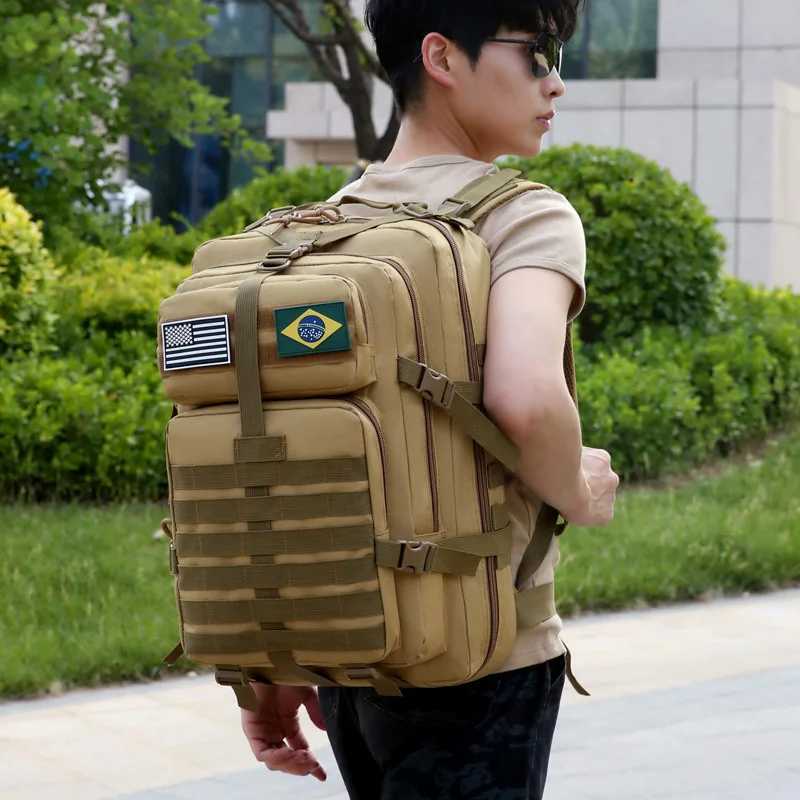 50L capacity outdoor tactical backpack for hiking and mountaineering durable and water-resistant multifunctional backpack Z250411