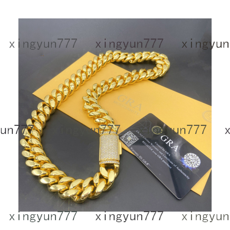 Fine Jewelry 925 Rose Gold Hip Hop Cuban Chain Moissanite Jewelry 925 Silver Necklace Chain Man Necklace for Men
