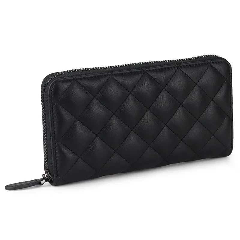 Womens sheepskin long wallet 2025 new Lingra chain bag European and American fashion clutch bag womens wallet Z250411