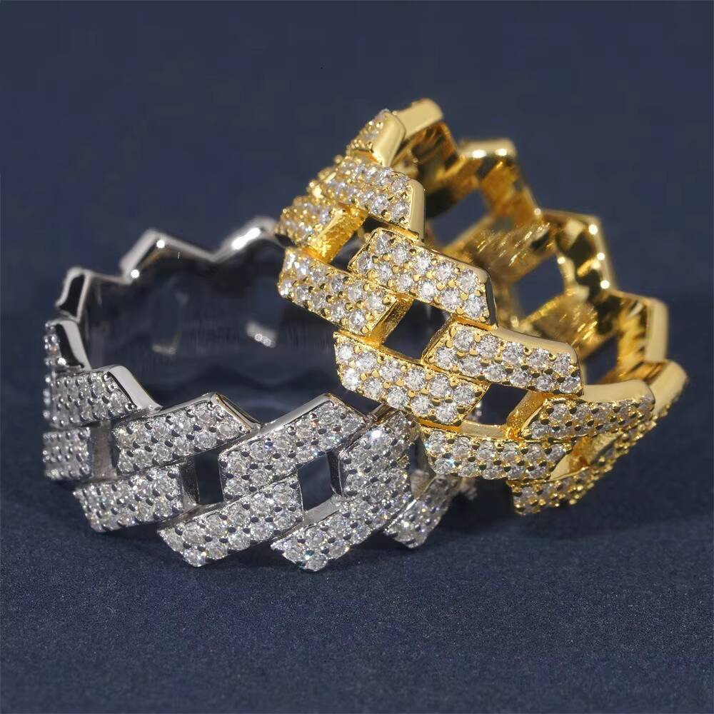 Wholesale RTS Fine Jewelry High Quality VVS Moissanite Silver 925 Ring for Women and Men Passes Diamond Test