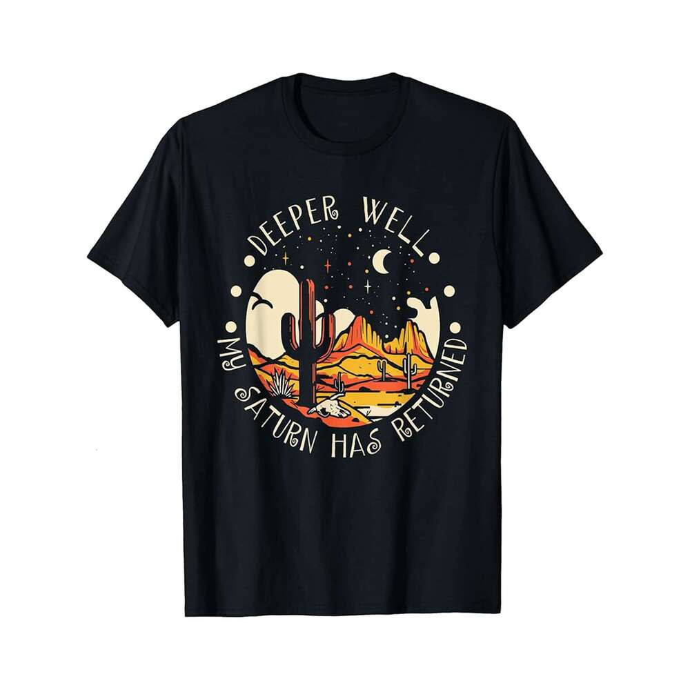 Designer T shirt Desert Night Full Moon Cactus Succulent Nature Gothic ,100% cotton, short sleeve , Wrinkle resistant, Casual, comfortable fit - 220 g