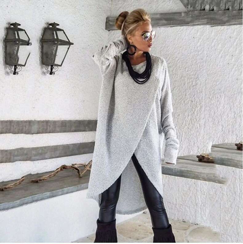 New Autumn Winter Women's O-Neck Irregular Long Sleeve Casual Loose Holiday Midi Dress 2025 Female Dresses