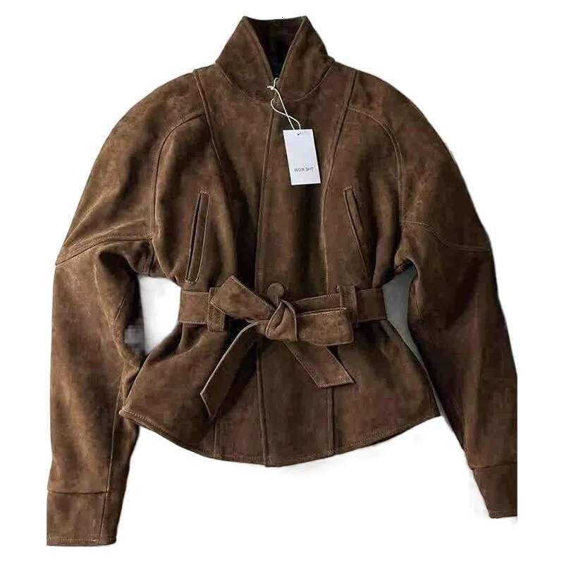 Maillard Brown Waist-Tight Short Coat Korean Style Beautiful High-Grade Young Wind Windbreaker