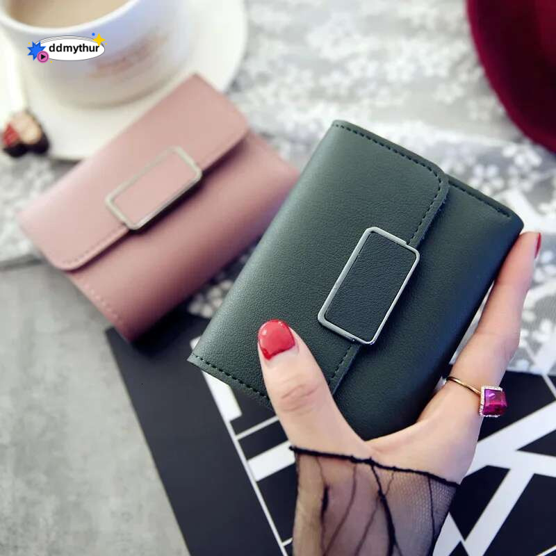 Women Black/blue/pink Short Female Fashion Credit Holder Wallet Case PU Leather Coin Purse 2022 Money Card Bag ddmythur