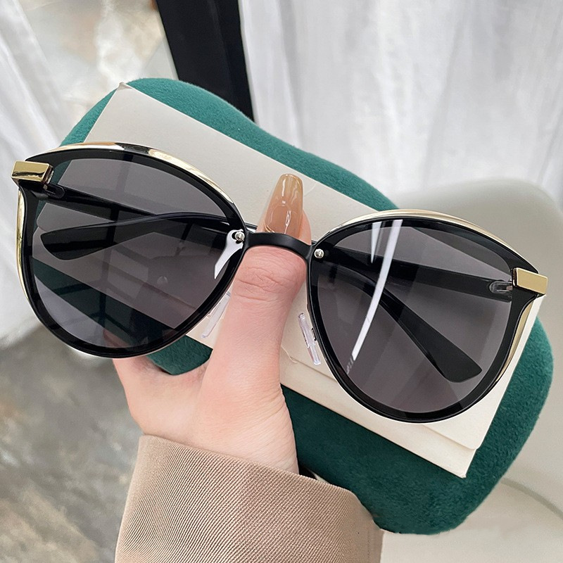 Designer Luxury 2025 New Sunglasses, High-end Korean-style Fashionable Retro Large-frame Sunglasses, Trendy Street Style Personalized Glasses