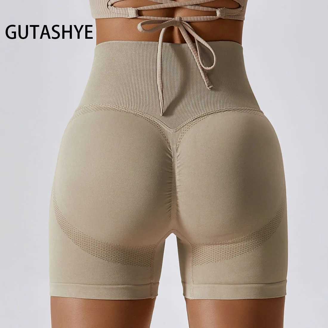 Seamless shorts high waisted push up training boots Scrunch hip cycling shorts yoga pants gym apparel womens sportswear Y250412