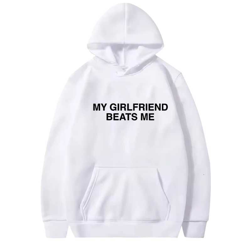 POD customization My Girlfriend Beats Me hoodie men women vintage Long sleeve Sweatshirt with print Graphics oversized loose hoodie top unisexT251112