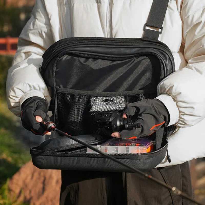 Fishing Chest Bag can be Hung Rod Hanging Fish Tackle Lure Organizer Storage Molle Bags Outdoor Hiking Waist Pack Large Satchel Z250411