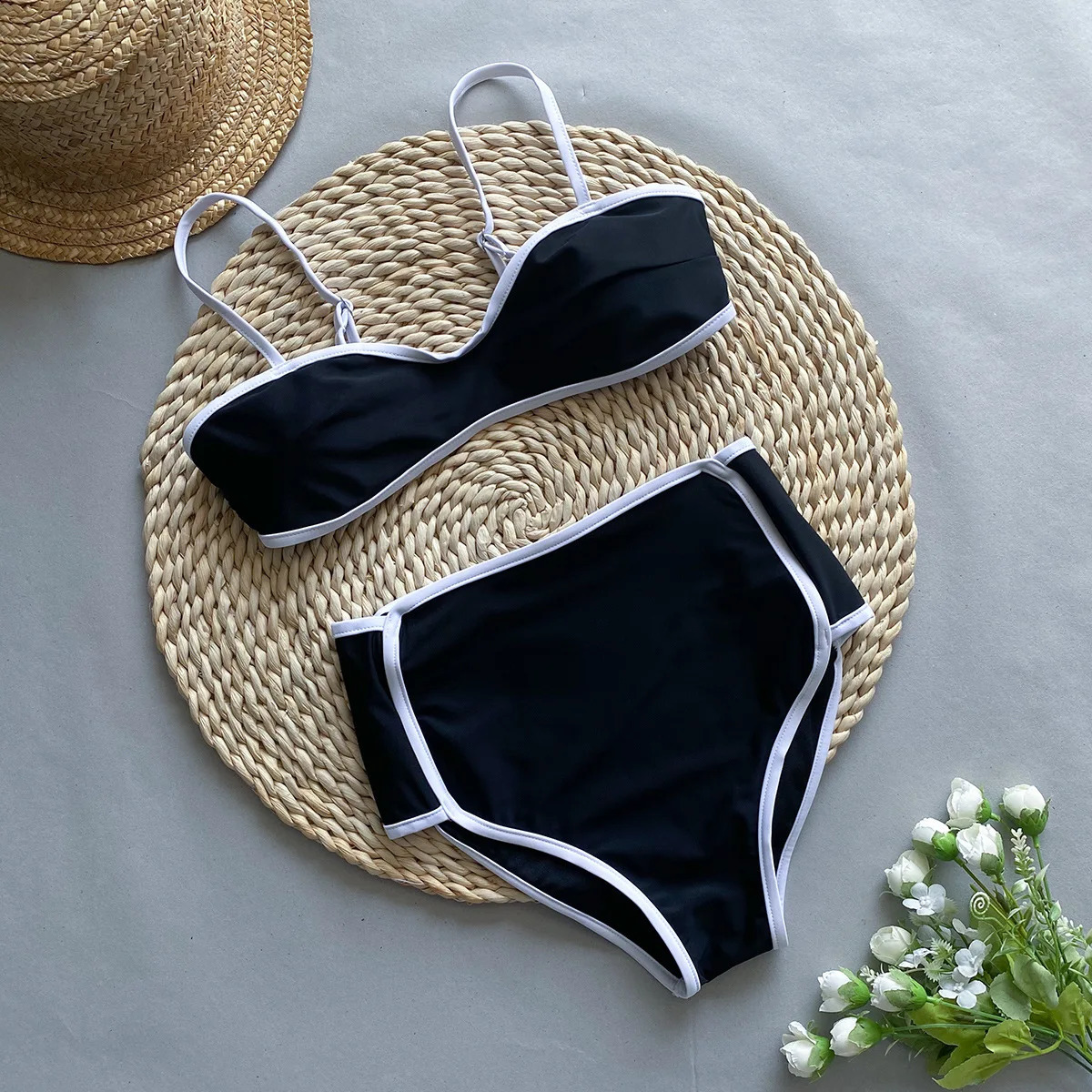 CPUTAN black sexy push up bikini set two-piece swimsuit high waisted Biquini swimsuit summer Brazilian swimsuit beachwear 250408