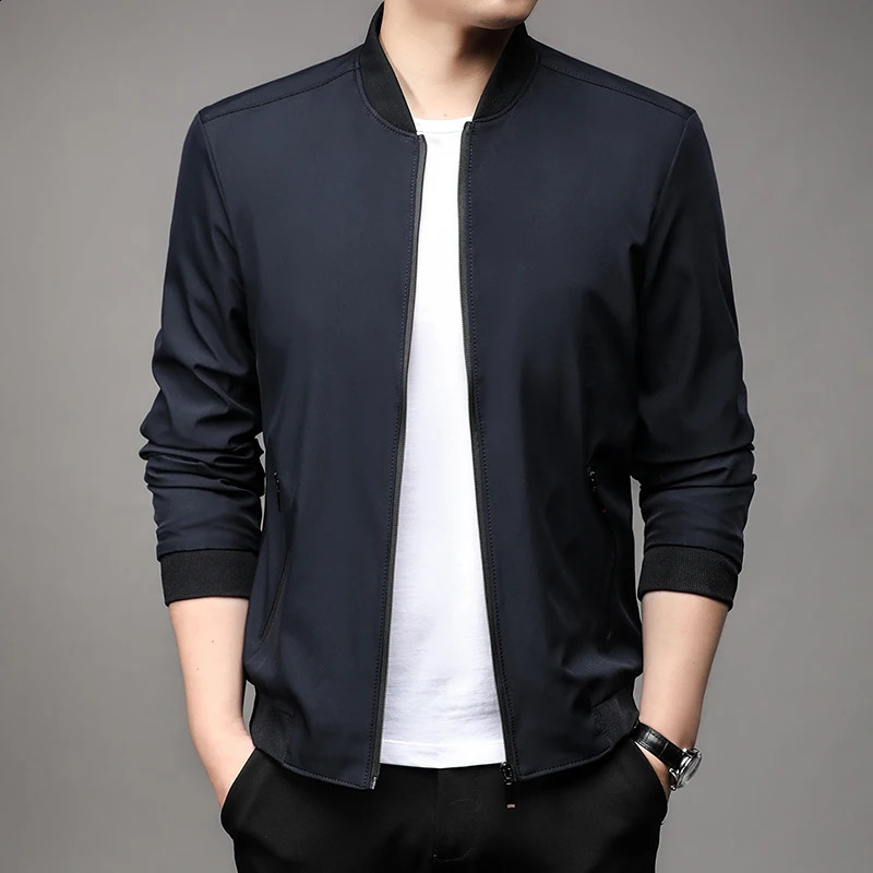 High Quality Fashion Handsome Spring Baseball Collar Business Casual Jacket Mens Spring Jacket Dad Jacket M-5XL 250411