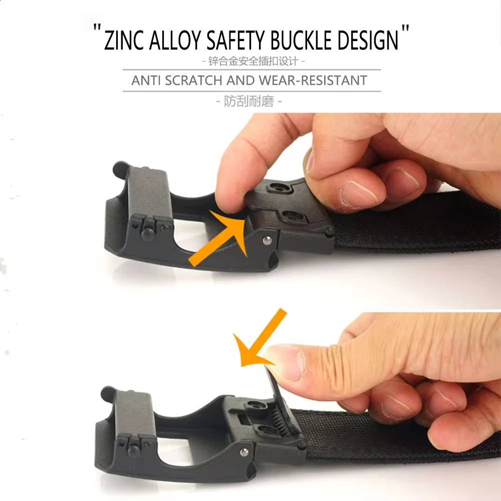 TUSHI 4.3CM Wide double-layer reinforced automatic buckle training quick hanging pistol belt Mens nylon outdoor leisure 250407