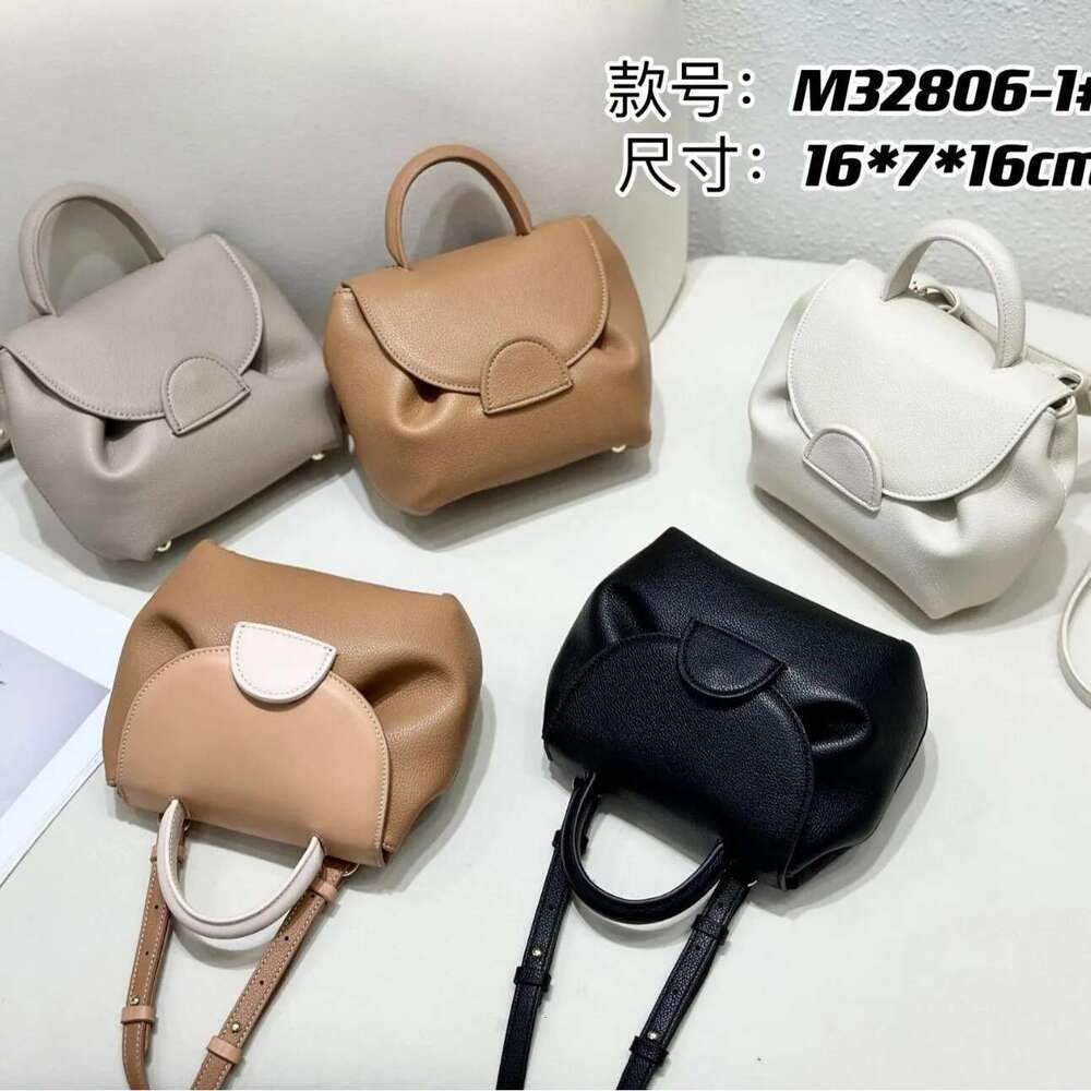French Niche Design Handbag Lychee Pattern Contrasting Pig One Shoulder Crossbody Smig Face Bag Small Size