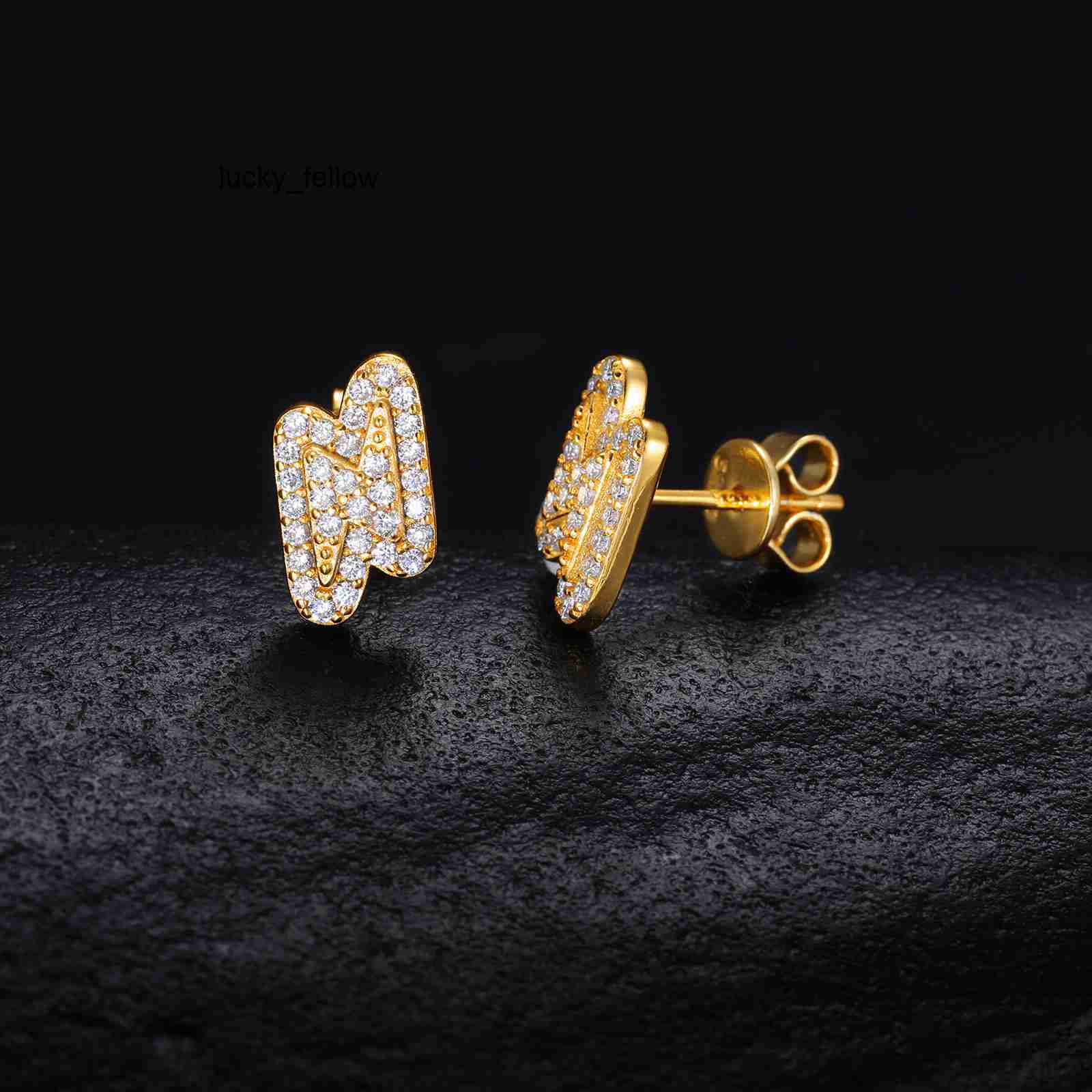 Wholesale Gold Plated Moissanite Earrings 925 Sterling Silver Trendy Jewelry for Sale