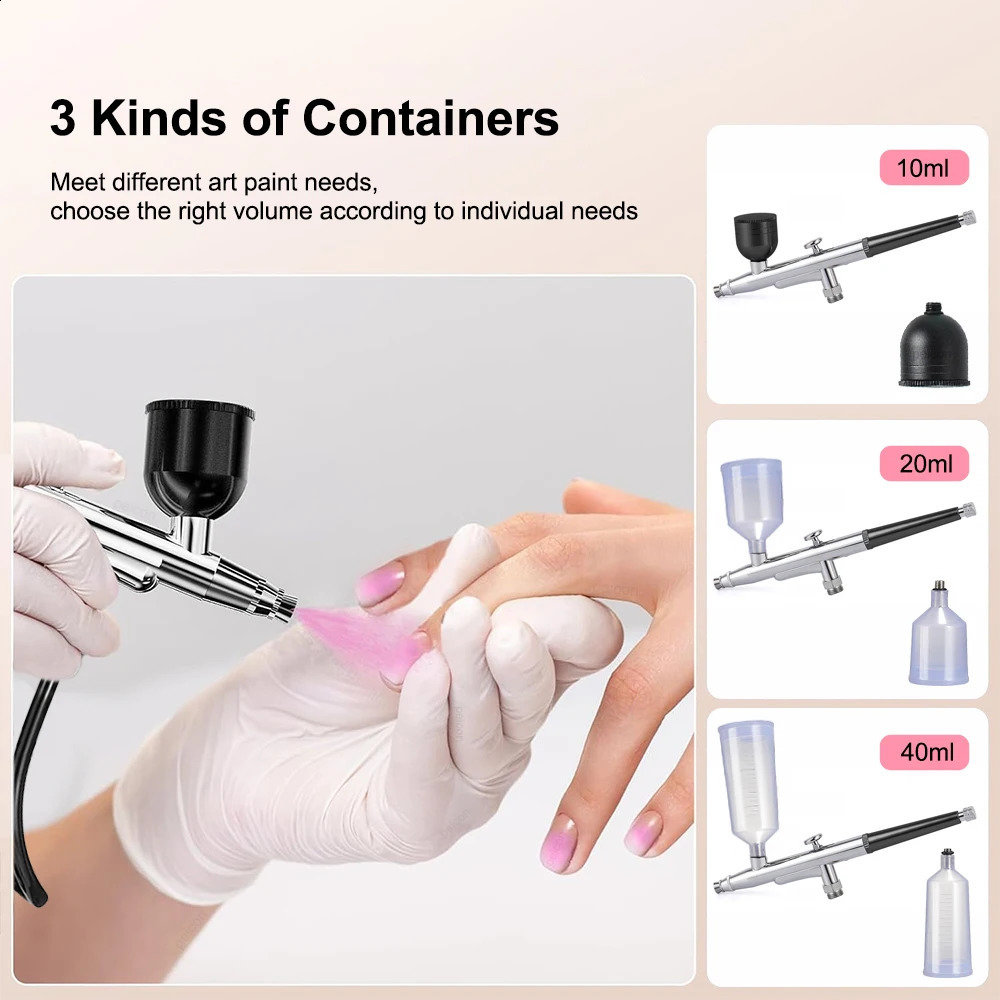 Airbrush Nail with Compressor Portable Airbrush Nails with Compressor Air Brush for Nails Art Painting Cake Crafts Nails Spray 250409