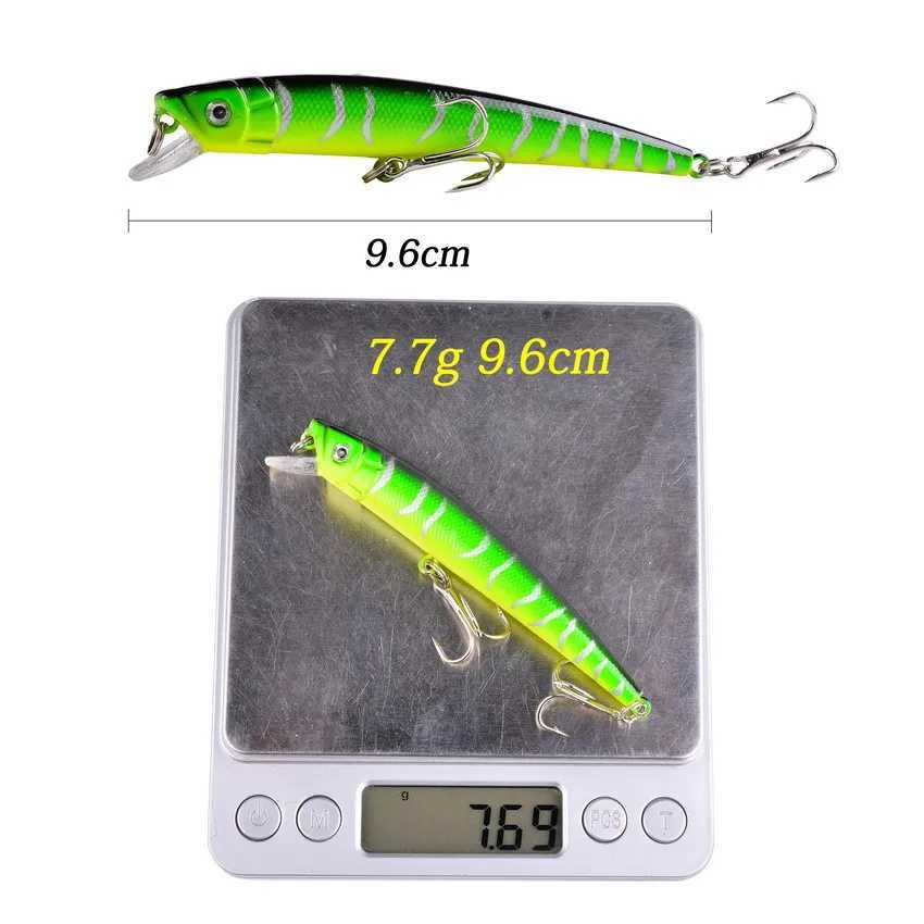 Aorace 8pc Wobblers Fishing Lures 9.5cm 7.7g Minnow Crankbait Pesca Bass Artificial Bait Pike Carp Fishing Lure Set Kit Swimbait Z250411