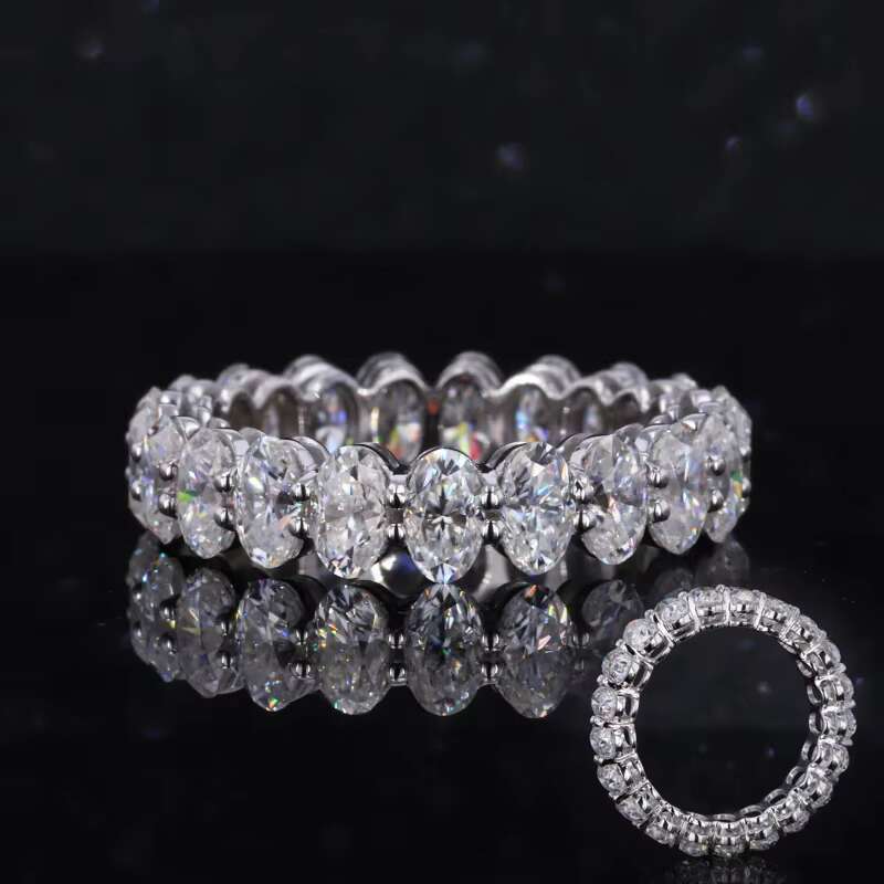 Starsgem Custom Made Jewelry Oval Brilliant Cut 3x5mm Moissanite Engagement Wedding Band Ring