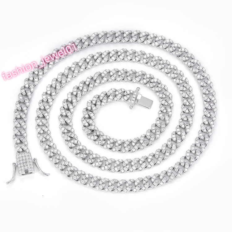 Sale 6mm Single Row Vvs Diamond Chain S925 Silver GRA Moissanite Cuban Link Necklaces Bracelets Women Man Fine Jewelry