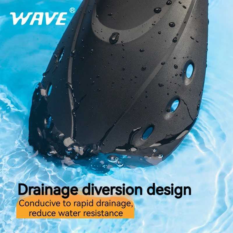 Wave Adult Swimming Foot Covered Diving Fin Freestyle Inflatable TPR Swimming Training Short Flip SwimsuitY250412