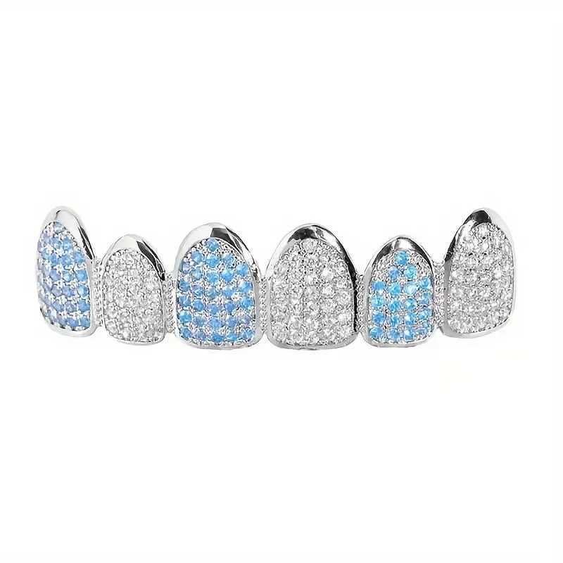HipHop Bling Full Zircon Bluetooth Grillz Hat suitable for unisex cubic zirconia micro top and bottom grill sets for party Hip Hop jewelry W250412