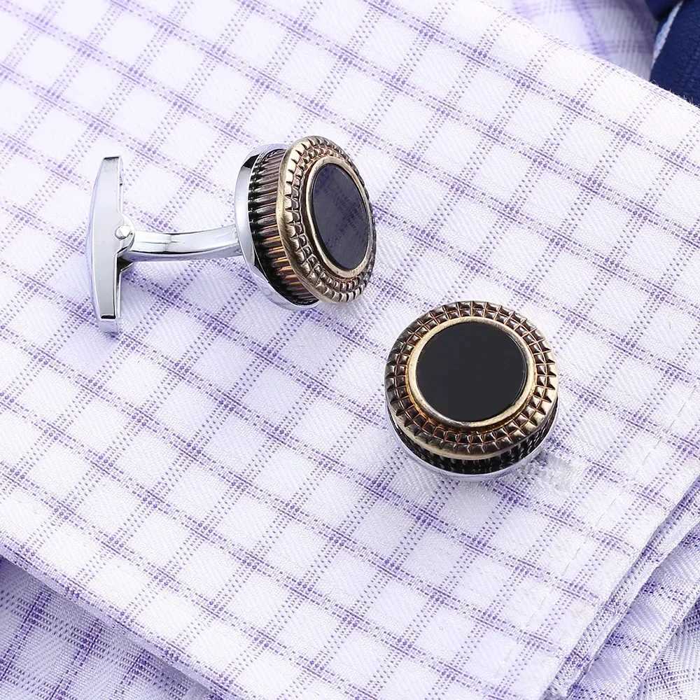Fashionable enamel square crystal copper cufflinks mens French shirt buttons wedding party jewelry accessories gentlemens giftsT250412