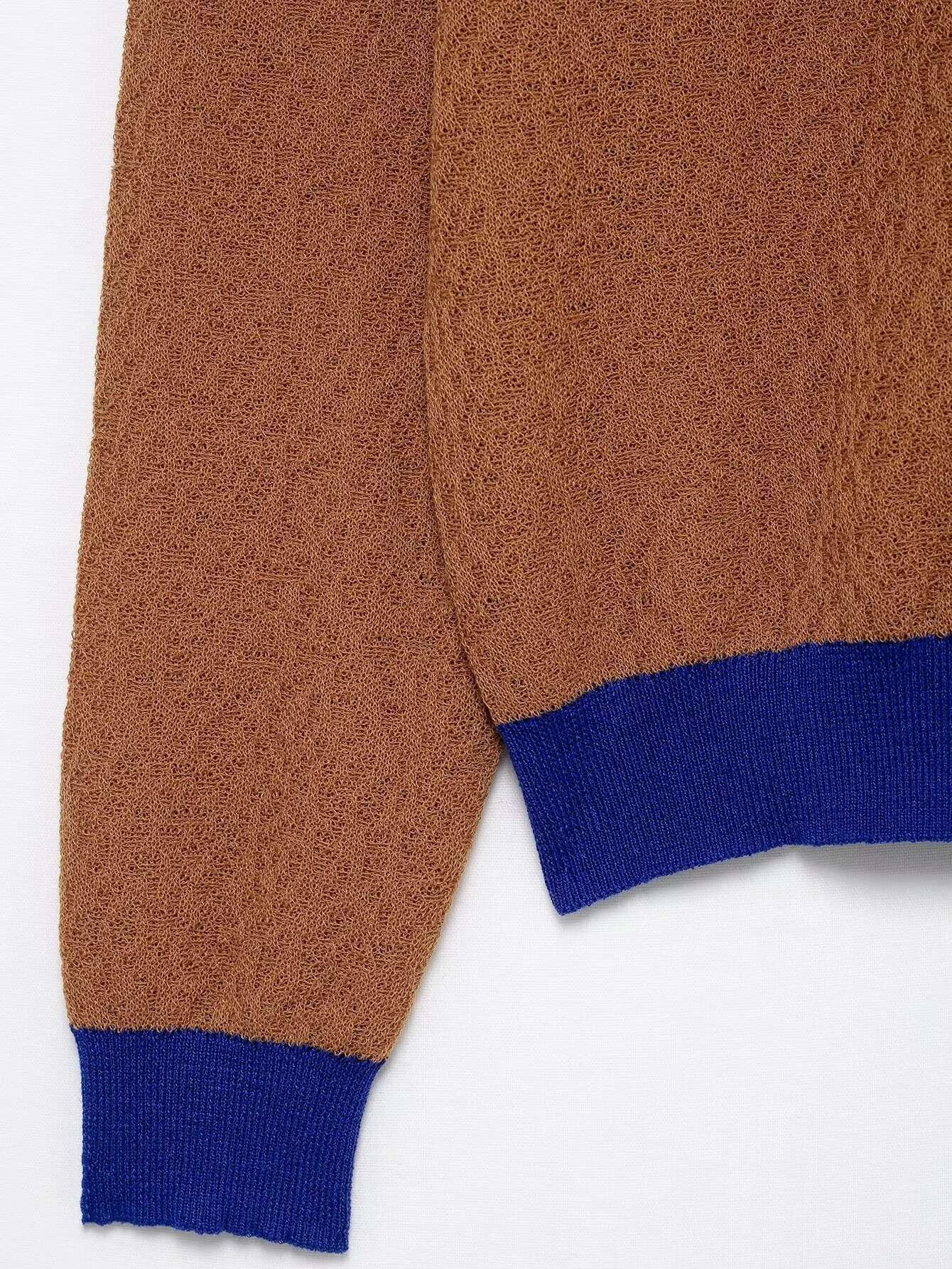 Women's Long Sleeved Knit Cardigan With Contrasting Trim And Button - Down Front For A Fashionable Look