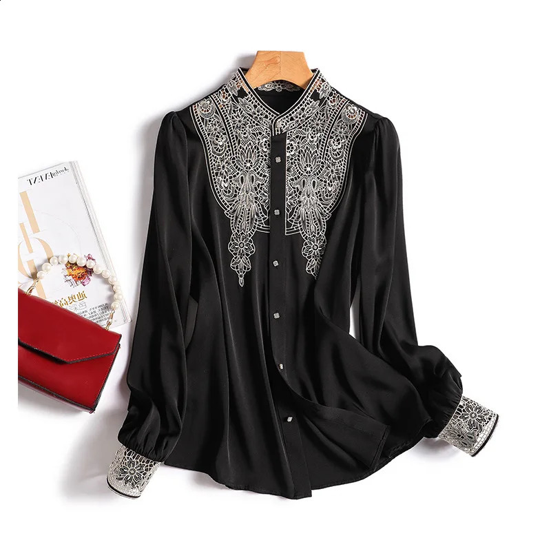Womens Shirts Long Sleeve Blouses Embroidery Shirt Fashion Summer Blouse Spring Summer 250411